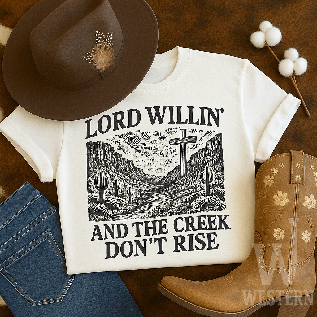 Lord Willin’ and the Creek Don’t Rise Desert Scene Tee