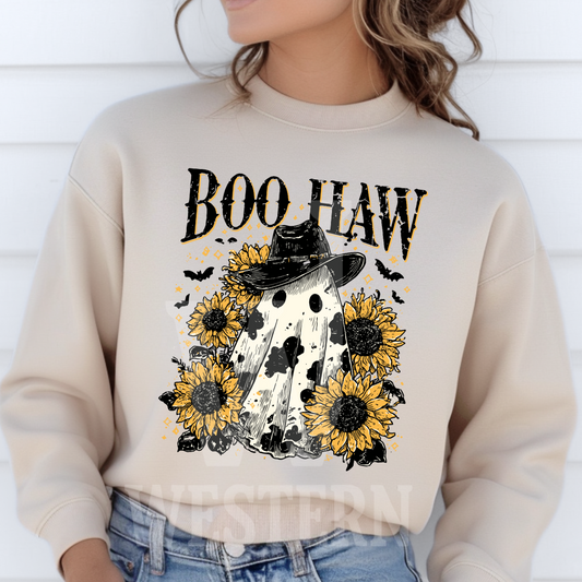 Boo Haw Sunflower Ghost Sweatshirt