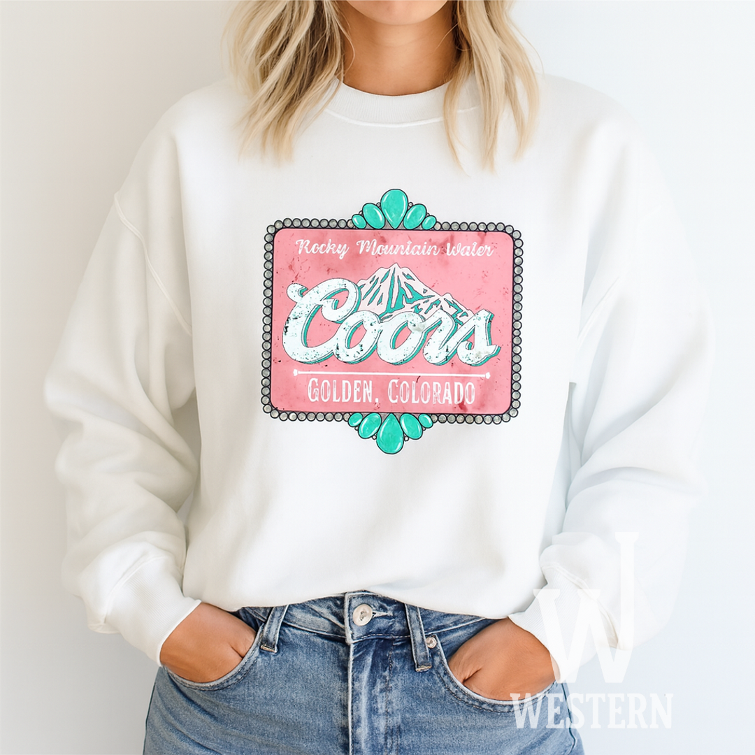 Turquoise Coors – Western Graphic Sweatshirt