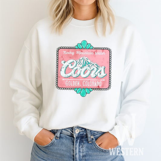Turquoise Coors – Western Graphic Sweatshirt