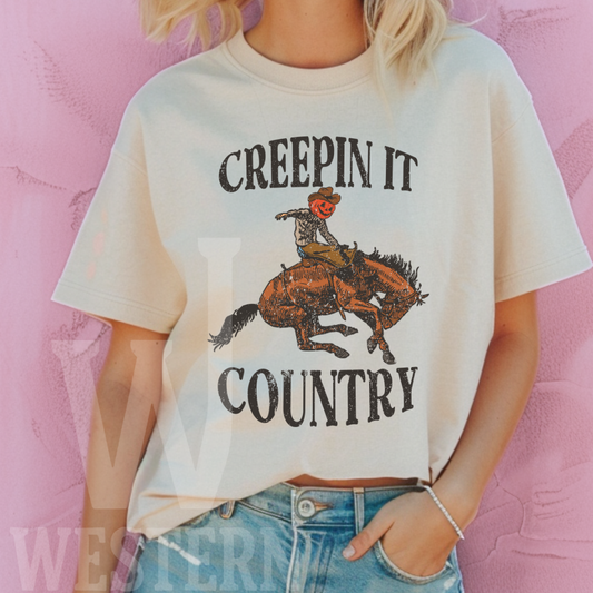 Creepin’ It Country Pumpkin Cowboy Tee
