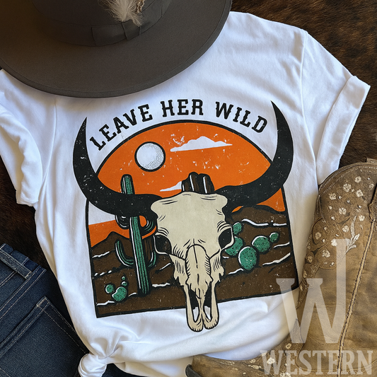 Leave Her Wild Desert Skull Tee