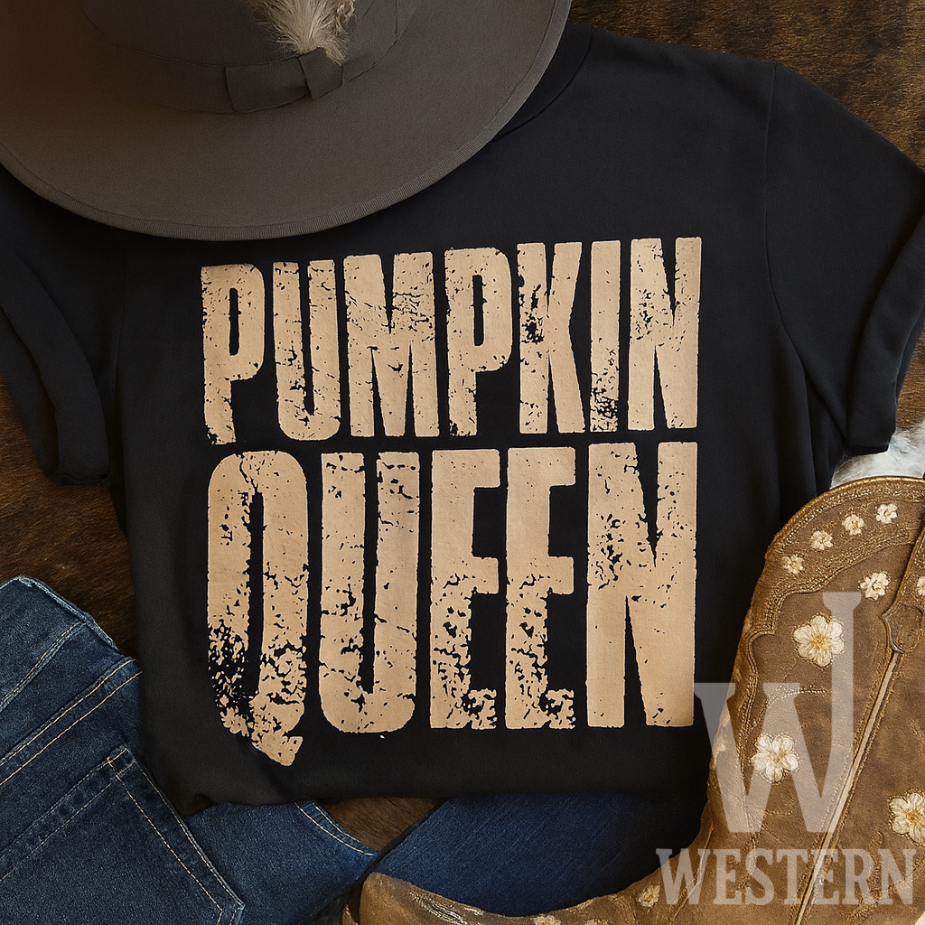 Pumpkin Queen Distressed Letter Tee