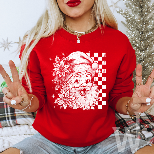 Retro Santa Checkered Sweatshirt